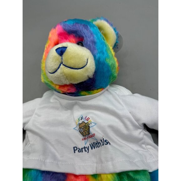 Noah's Ark kids Rainbow Plush Teddy Backpack White Shirt adjustable 16" READ NEW - Picture 2 of 13